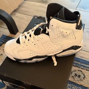 Jordan Kids White and Black High-Top Sneakers